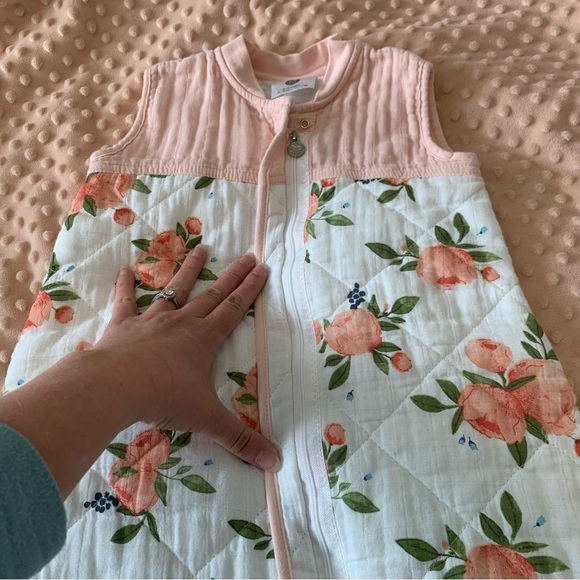 Little unicorn quilted Floral Pink and White Kids sleep sack Pajamas - Picture 3 of 6